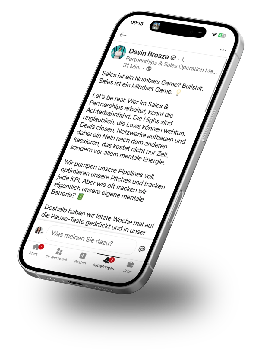 LinkedIn Feedback eines Teilnehmers zum Resilienztraining von Sonja Albrech bei OMR in Hamburg