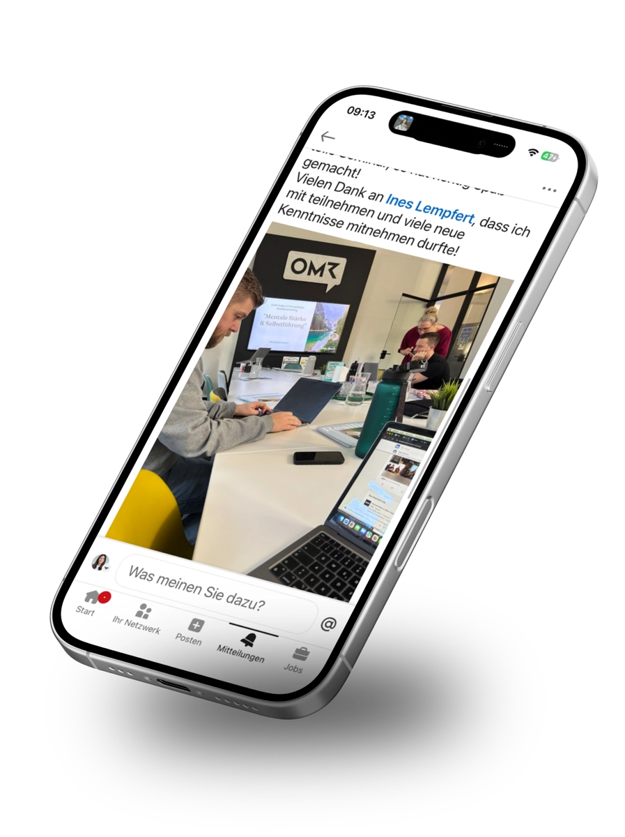 LinkedIn Beitrag eines Teilnehmers über das Resilienztraining bei OMR Hamburg mit Sonja Albrech